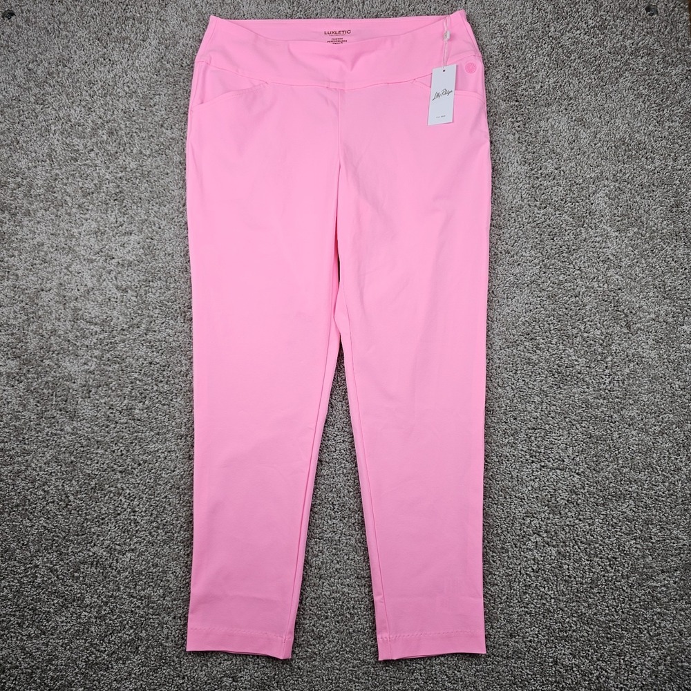 NWT Lilly Pulitzer Corso Pants Size 14 Rousseau Pink Fairway Performance Twill